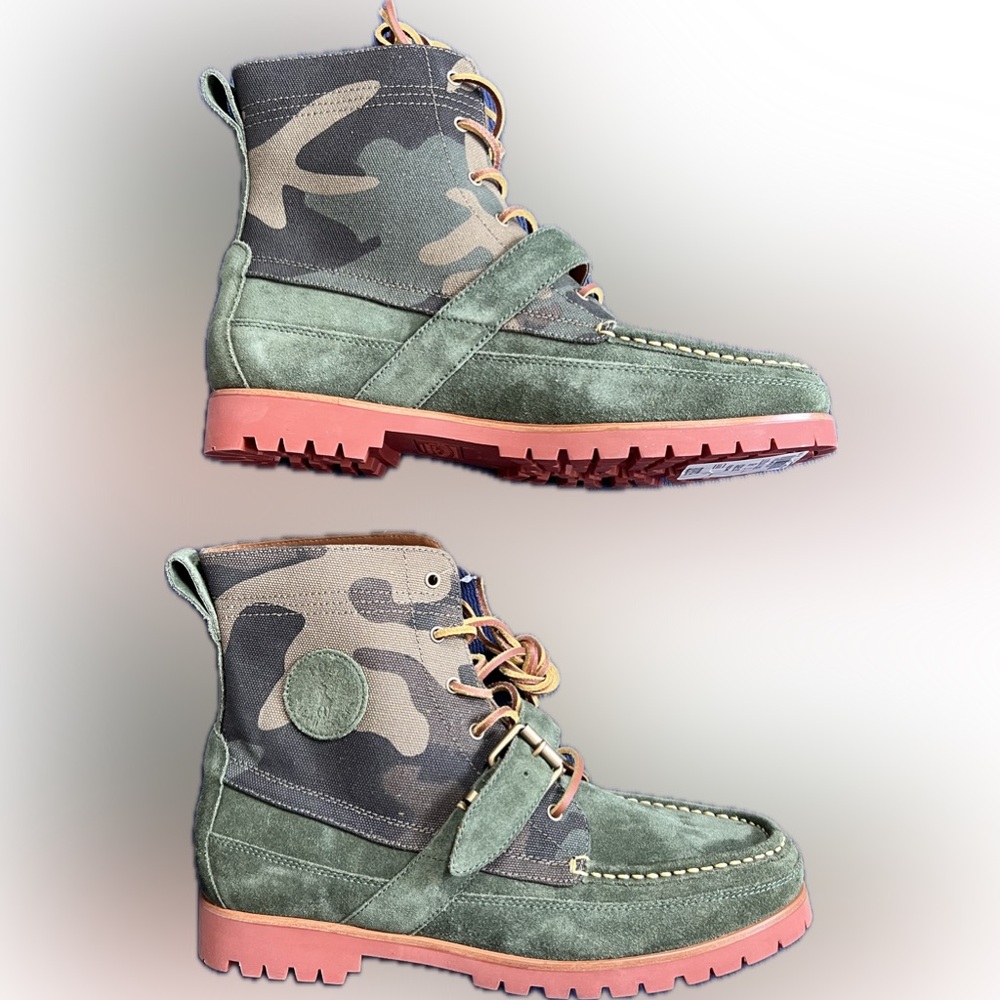 Polo Ralph Lauren Men's Ranger Suede & Camo Canvas Boots